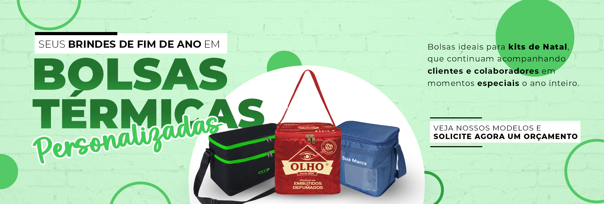 Bolsas térmicas personalizadas para kits de Natal corporativos e brindes de fim de ano